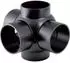Geberit PE Dreifach-Kugelabzweig DN125/100, 88,5°, Anschlüsse 90°, PE-HD (368605161)