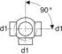 Geberit PE Dreifach-Kugelabzweig DN125/100, 88,5°, Anschlüsse 90°, PE-HD (368605161)