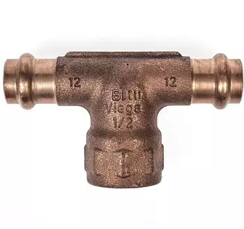 Viega Sanpress T-St&uuml;ck 12 x Rp 1/2" x 12 mm Rotguss oder Siliziumbronze SC-Contur (290986)