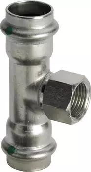 Viega Sanpress Inox T-St&uuml;ck 18 mm x Rp 3/4" x 18 mm Stahl nichtrostend SC-Contur (437169)