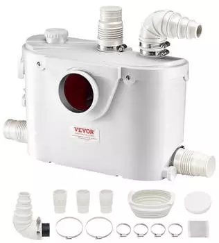 VEVOR Hebeanlage 500W 110L/min 4 Wassereinl&auml;sse 8m F&ouml;rderh&ouml;he (FLO500-BE)