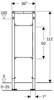 Geberit Duofix Element f&uuml;r St&uuml;tz- u. Haltegriffe 112 cm, barrierefrei, Badkeramik,