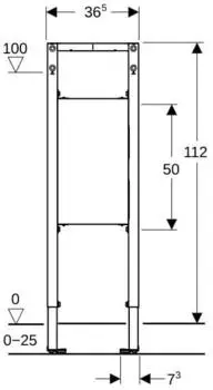 Geberit Duofix Vorwand-Element f&uuml;r St&uuml;tz- u. Haltegriffe 112 cm barrierefrei (111790002)