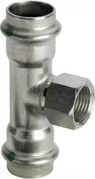 Viega Sanpress Inox T-St&uuml;ck 22 mm x Rp 3/4" x 22 mm Stahl nichtrostend SC-Contur (437183)