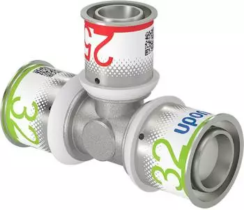 Uponor S-Press PLUS T-St&uuml;ck reduziert 32x25x32mm Messing (1070583)