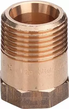 Viega Reduziernippel 3243 mit Mehrkant und Innenkonus G 1" x Rp 3/4" Rotguss (446673)