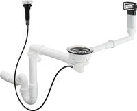 hansgrohe Ab- u. &Uuml;berlaufgarnitur D16-11 autom., f&uuml;r Einzelbecken Granit, chrom