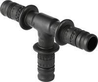 Geberit Mepla T-St&uuml;ck egal, DN 25, 32mm, PVDF, Schwarz, 624310005