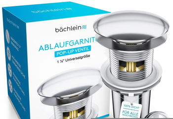 B&auml;chlein Ablaufgarnitur Pop-Up Ventil 1 1/4'' Universalgr&ouml;&szlig;e chrom
