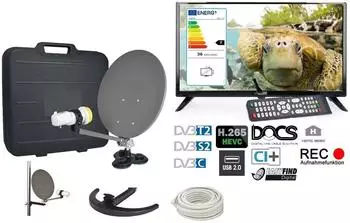 easyFIND CD07 Camping Sat-System mit LED-TV 48cm (19") (3200-E)