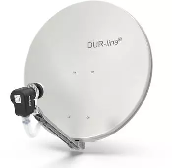 DUR-Line Select 75/80 Satelliten-Komplettanlage Quad LNB hellgrau (12360)