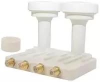 Premium X Monoblock Quad PXMB-6QW SAT LNB Wei&szlig; 0,1dB 2 Satelliten Astra 19,2&deg;