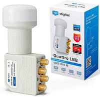 hb-digital LNB Quattro UHD 414 W f&uuml;r Multischalter wasserdicht