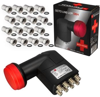 HB-Digital 8 Teilnehmer PRO Octo OPTICUM RED LNB LOP-06H 0.1dB 3D 4K HIGH QUALITY 16 FS