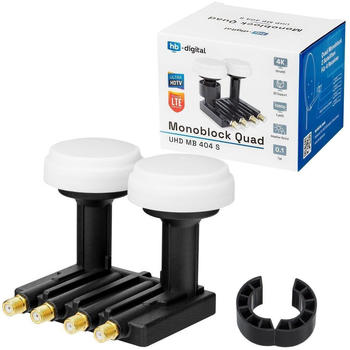 HB-Digital Monoblock 0,1dB Astra Hotbird Doppel LNB 2 Satellit 4-Teilnehmer direkt