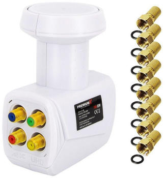PremiumX weiß SAT Mehr-Teilnehmer für Multischalterbetrieb Satellit TV Signalumsetzer DVB-S2 HD 4K 8x F-Stecker