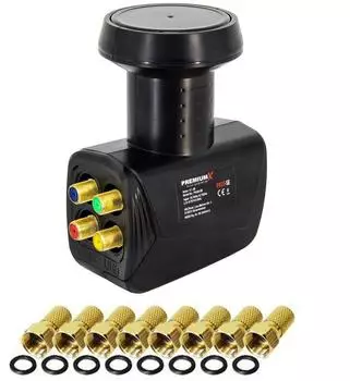 PremiumX Quad LNB 4 Teilnehmer DVB-S2 4K UHD schwarz (120512)