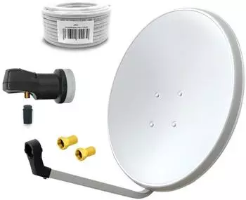 Arli Sat-Anlage 60cm Single LNB, 20m Koaxialkabel, 4K UHD (10120)