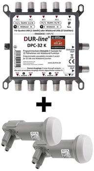 DUR-Line DPC-32 K LNB Unicable I+II Wideband + 2x LNB Set