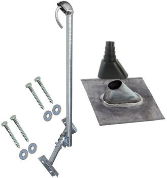 PremiumX Satelliten 120cm Dach Mast Sparrenhalter Blei Dachmontage Set