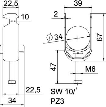 OBO Bettermann Bügelschelle 2056 28-34mm BS-H1-K-34 FT Stahl (1186229)