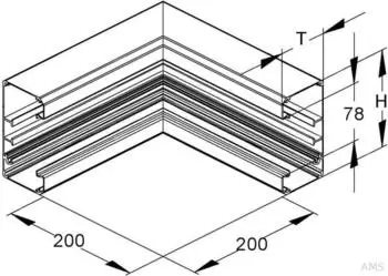 Niedax GAI 133-78 N Inneneck 90&deg; einz&uuml;gig symmetrisch Aluminium 133x69mm (GAI 133-78 N)