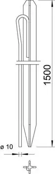 OBO Bettermann Kreuzerder mit Rundleiterfahne 1500mm Stahl tauchfeuerverzinkt (5003776)