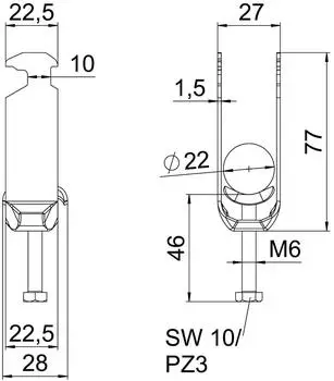 OBO Bettermann B&uuml;gelschelle 2-fach BS-H2-M-22 A2 Edelstahl rostfrei (1186117)