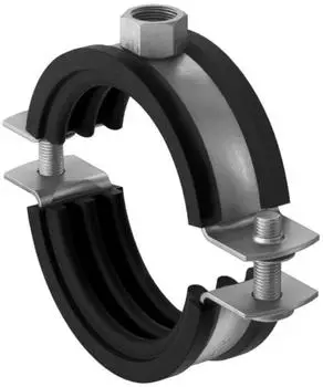 Fischer Rohrschelle FRS 1 1/4" zweiteilig Edelstahl A2 EPDM-Schalld&auml;mmeinlage (560580)