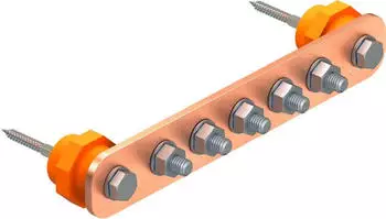 OBO Bettermann BigBar Potentialausgleichsschiene 6xM10 Cu 5x40x278,5mm (5015832)