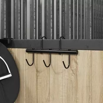 vidaXL Trensenschrank mit 5 drehbaren Haken, schwarz, Stahl (172464)