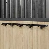 vidaXL Trensenhalter f&uuml;r 5 Trensen mit 5 Haken Schwarz Eisen