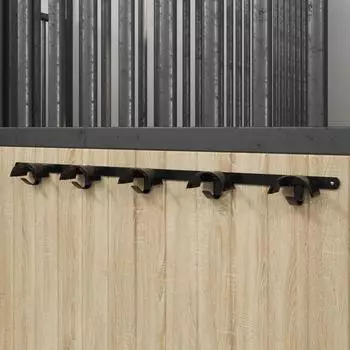 vidaXL Trensenhalter für 5 Trensen mit 5 Haken, schwarz, Eisen (172448)