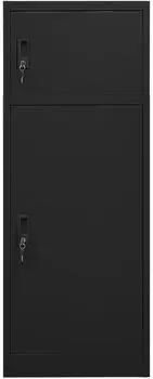 vidaXL Sattelschrank schwarz, Stahl, 53x53x140cm (339601)