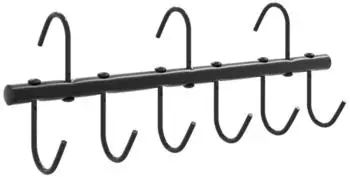 vidaXL Trensenhalter mit 9 Drehhaken, schwarz, Stahl (172466)