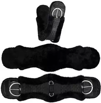 Equinate Westerngurt Classical anatomisch Lammfell schwarz 65 cm