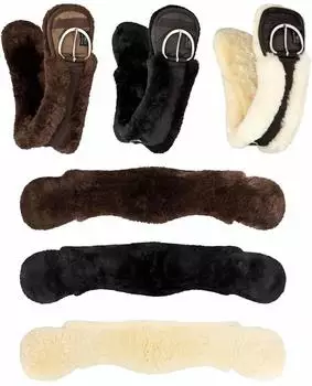 Equinate Western Mondgurt anatomisch Lammfell braun 80 cm
