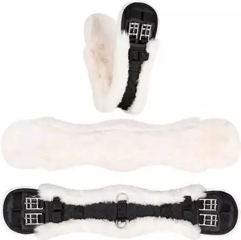 Equinate Kurzgurt Luke anatomisch mit synthetischem Lammfell naturfarben 80 cm