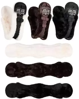 Equinate Kurzgurt Luke anatomisch mit synthetischem Lammfell schwarz 60 cm