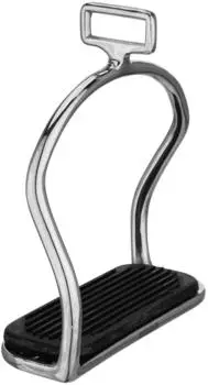 Sprenger Island-Steigbürgel, Edelstahl mit schwarzen Einlagen, Trittweite 12 cm 1 Paar