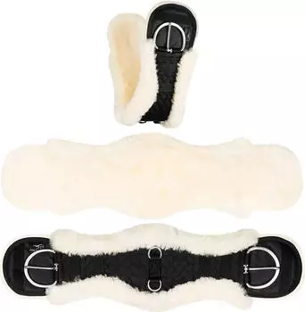 Equinate Westerngurt Classical anatomisch Lammfell naturfarben 80 cm