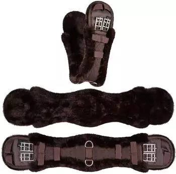 Equinate Kurzgurt Luke anatomisch mit synthetischem Lammfell braun 50 cm