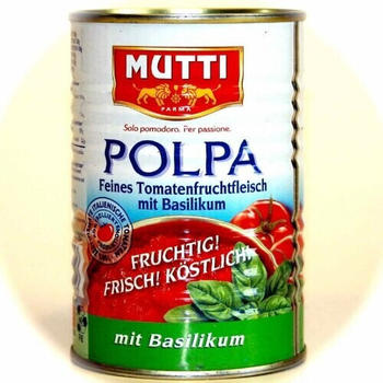 Mutti Polpa Feines Tomatenfruchtfleisch mit Basilikum (425ml)
