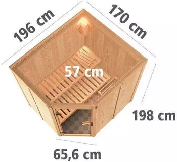 Karibu Lilja Sauna Innenkabine 210 cm x 184 cm (S0Q5R079)