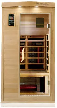 Dewello Pierson Pro Infrarotkabine Sauna 100x100 cm Tannenholz natur (5897)