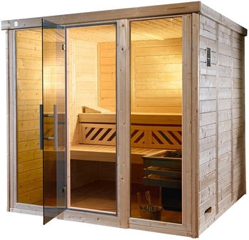 Weka Premium Kemi Panorama 2 + Glast&uuml;r + 2 Fenster + Sanua Set BIO Ofen 7,5 kW