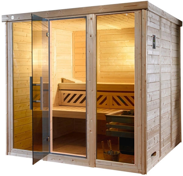 Weka Premium Kemi Panorama 3 + Glastür + 2 Fenster + Sanua Set Ofen OS