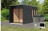 Karibu Miramar schwarz mit Vorraum (9 kW Ofen inkl. Steuerung)