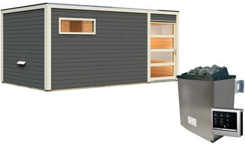 Karibu Hygge/Kjeld (9 kW Ofen mit ext. Steuerung) terragrau