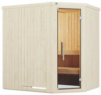 weka Sauna "Element-Ecksauna VARBERG 1" vorgefertigte Elemente, moderne Ganzglast&uuml;r